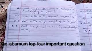 The laburnum top class 11th top four important questions [upl. by Lello101]