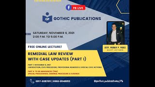 Remedial Law Review with Case Updates Part I by Atty Purdey P Perez [upl. by Starla]