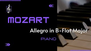 Wolfgang Amadeus Mozart  Allegro in Bflat Major K 3  Easy Piano [upl. by Nais]