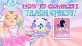 EASY HOW TO WIN THE TRASH QUEST IN ROYALE HIGH Royale High Diamond Beach Update Wave 2 Tutorial [upl. by Ticknor]