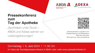 Pressekonferenz ABDA – Bundesvereinigung Deutscher Apothekerverbände e V  zum Tag der Apotheke [upl. by Pris]