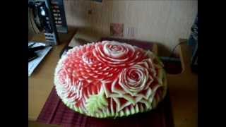 Watermelon carving time lapse [upl. by Enyrb]