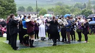 Whit Friday 2018  Lancaster University Brass Band at Greenfield  Hogwarts School Band [upl. by Trudy]