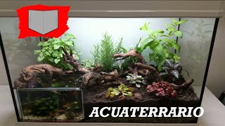 Construcción acuaterrario  terrario con urna de acuario para tortugas reptiles anfibios con peces [upl. by Giarg]