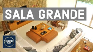 COMO DECORAR SALA GRANDE SEM COMPLICAR  Decorei Tudo [upl. by Pris]