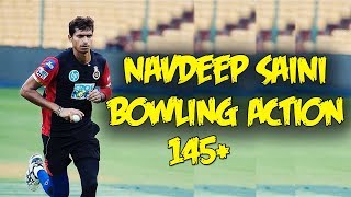 navdeep saini bowling action slow motion  speed [upl. by Zea473]