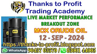 On 12 SEP 2024 CRUDE OIL SEP  LIVE MARKET BREAKOUT ZONE PERFORMANCE [upl. by Krall264]