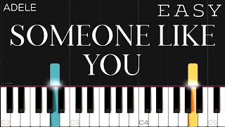 Adele  Someone Like You  EASY Piano Tutorial [upl. by Ainod491]