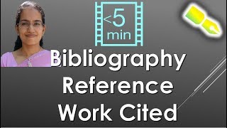 Bibliography vs Reference vs Work Cited Research  Important [upl. by Eenalem]