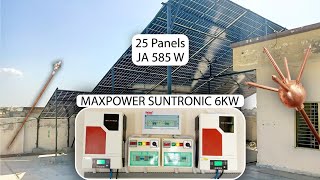 3 Maxpower Suntronic 6 Kw  Earthing amp Bifacial JA Panels Fitting [upl. by Mead586]