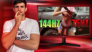 BOTEI DOIS MONITORES PRA BRIGAR  144HZ vs 75HZ [upl. by Nhepets]