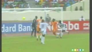 CAN 2012Match Côte dIvoire  Soudan 10 Drogba marque à la 39ème Minute [upl. by Atnahsal]