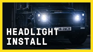 INSTALLING ORE HEADLIGHTS TO MY DEFENDER [upl. by Akenot]