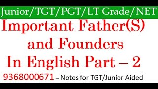 Father and Founders in English Literature Part  2 Explained in Hindi [upl. by Kcirredal138]