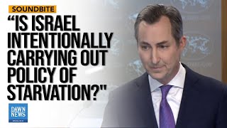 Journalist confronts Miller over US inaction on Israels brutal actions  Dawn News English [upl. by Ytisahcal115]