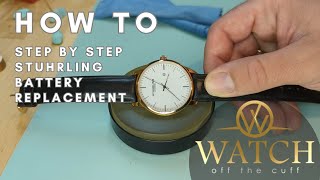 How to Stuhrling Watch Battery Replacement [upl. by Natsirhc]