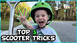 Top 5 Easy Scooter Tricks So Easy A 5 Year Old Can Do It [upl. by Ajssatsan]