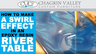 How To Make A Swirl Effect In An Epoxy Resin River Table By An Expert [upl. by Anaibaf932]