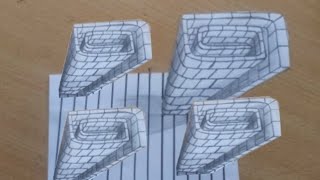 How to draw cubic bricks wall on line papers brickswall [upl. by Acinoda]