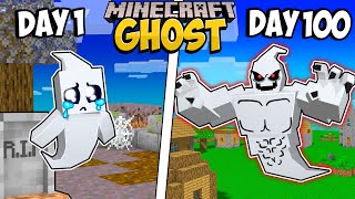 I Survived 100 Days as a GHOST in Minecraft [upl. by Adest]