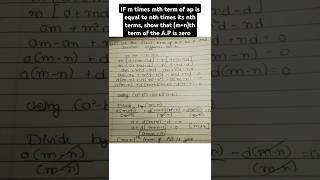 If m times mth term of anAP is equal to n times its nth termst mnth term of AP is 0 maths [upl. by Estrella476]