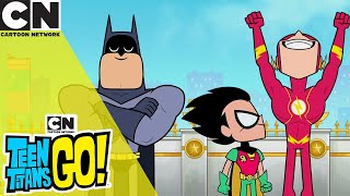 Teen Titans Vs Justice League  Teen Titans GO Cartoon Network UK [upl. by Aracahs]