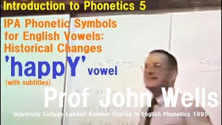 Prof John WellsIntroduction4IPA Symbols for English Vowels Historical ChangesHappY Vowel [upl. by Gussi]