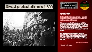 Columbia Univ Free South Africa AntiApartheid Divestment Movement 19771985 HD [upl. by Elehcin83]