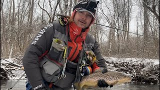 Trout fly fishing in cold temps [upl. by Lovich]