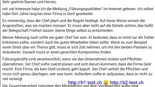 Texte schreiben B1B2 C1 Einen Brief formulieren Führungsqualitäten deutsch german dtz [upl. by Marb]