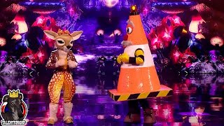 The reveal of Traffic Cone by The Masked Singer UK [upl. by Sabba]