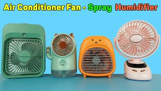 Mini Air Conditioner Fan  Spray Cooler Fan And Humidifier Ice With Portable  Unboxing amp Review [upl. by Dasa218]