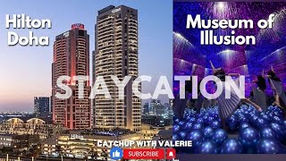 Hilton Doha The Pearl  Museum of Illusions Doha  Tour with Me [upl. by Arrakat98]