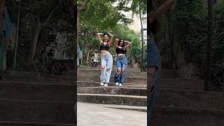 My first time dancing in a public place🙊 Janhavi amp Vanya🩵 latoo dance shorts [upl. by Annayt]