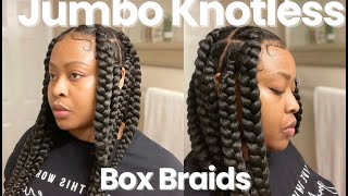 Easytofollow Jumbo Knotless Braids Tutorial For Beginners [upl. by Laetitia829]