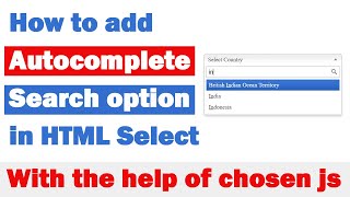 How to Add autocomplete search option in HTML Select [upl. by Kantos]