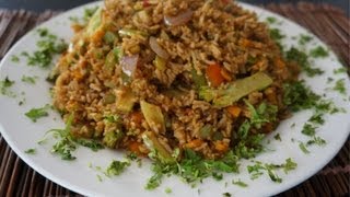 Vegetable Fried Rice Recipe how to cook great Asian food stir fry wok [upl. by Ronald168]