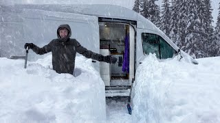 Surviving the BIGGEST BLIZZARD of the Year  Winter Van Camping in EPIC SNOWSTORM [upl. by Eiddal87]