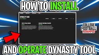 Installing amp Navigating Dynasty Tool in College Football Revamped [upl. by Amis]
