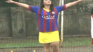 Rakhi Sawant amp singer Carlyta Mouhini promoting football in heavy rain [upl. by Danforth]