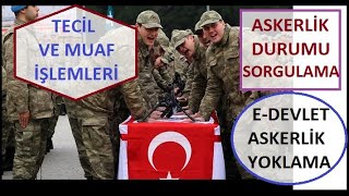 EDevlet  Askerlik Durum Belgesi Sorgulama ve TecilMuaf İşlemleri [upl. by Yhotmit]