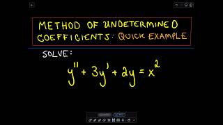 Method of Undetermined Coefficients 2nd Order Linear DE [upl. by Netsirk]