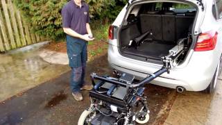 Telescopic hoist loading powerchair into BMW 2 Series Active Tourer [upl. by Liban]