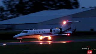 learjet 31A Pouso Noturno Depois De uma Grande chuva com fonia jundiaisp [upl. by Gusti]