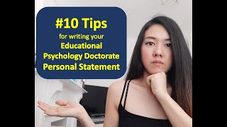 10 Tips for EDUCATIONAL PSYCHOLOGY DOCTORATE personal statement [upl. by Einahets837]