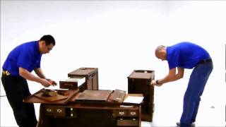 Roll Top Computer Desk Assembly Demonstration [upl. by Kifar815]