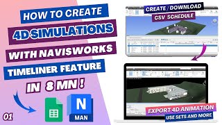 Timeliner amp 4D Simulation with Navisworks 2023 in 8mn  4DBIM Animation Tutorial  Create amp Export [upl. by Nedle200]