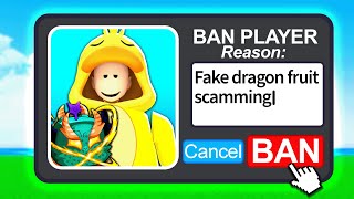 I Got This Dumb Scammer Banned In Blox Fruits Roblox [upl. by Mokas]