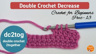 How to Double Crochet Decrease  Double Crochet 2Together dc2tog  BEGINNERS Series  Lesson 13 [upl. by Mattson]