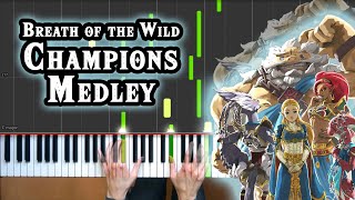 Zelda Breath of the Wild CHAMPIONS PIANO MEDLEY incl Mipha TutorialHow To PlaySheet Music [upl. by Hessney]